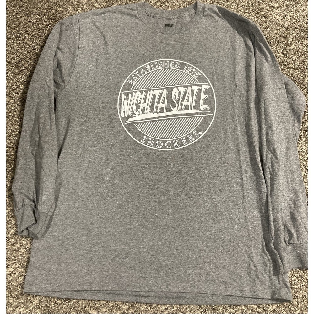 Wichita State Shockers Long Sleeve T-Shirt Gray Adult‎ Large NCAA College